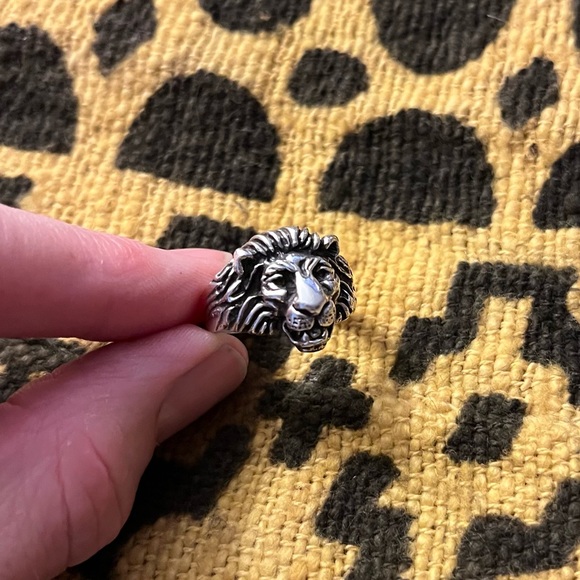 Jewelry - Sterling Silver Antique Lion Head Ring Unisex